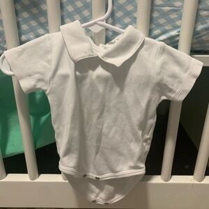Kissy Kissy White Polo Collar Baby One-Piece Bodysuit